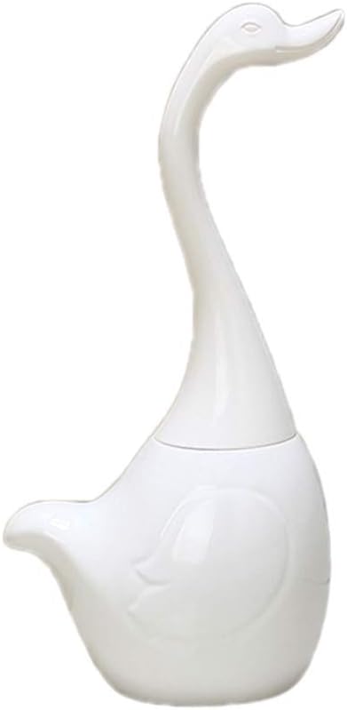 Ceramics Bathroom Toilet Brush Set Figurine Decorative Toilet Cleaning Brush for Bathroom Home Hotel Toilet Scrubbers, White