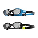 Hurley Solari Youth Goggles Ages 6+ Safety Goggle, Clear Lens, 2- Pack Kids Swimming Goggles, Crystal Clear Swimming Goggles for Children Anti-Fog Anti-UV Youth Swim Glasses, Leak Proof, Soft Silicone Frame, for 6+