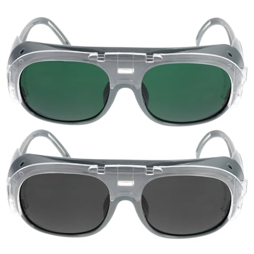 Housoutil Logging Protective Glasses 2pcs Welding Goggles Welding Es over Es Welding Safety Es Electric Welding Glasses Set