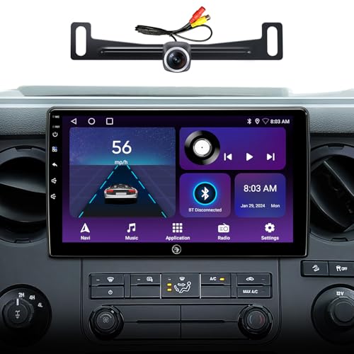 10 inch Android Car Stereo Radio for Ford F150 (2004-2008) F250 F350 F450(2008-2016) Expedition Focus Fusion with Wireless Carplay Android Auto Navigation Bluetooth 5G WiFi SWC Touchscreen Camera