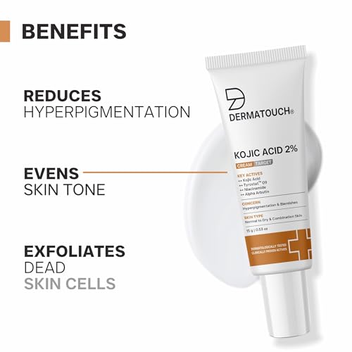 Image of DERMATOUCH Kojic Acid 2% Cream | For Pigmentation & Dark Spot Reduction | Suitable For All Skin Types | 30g (Pack of 2)