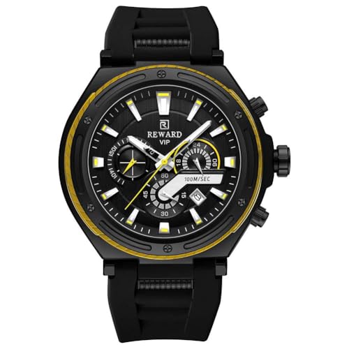 Montre homme REWARD 831508M-E montre bracelet quartz en acier noir