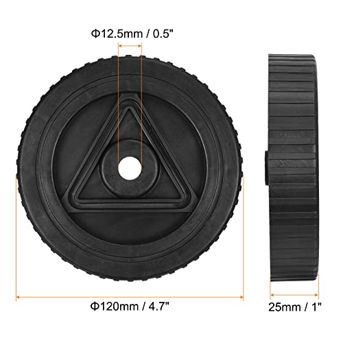 PATIKIL 4.7" Air Compressor Wheels, 2 Pack Universal Air Compressor Wheel Replacement Part with 0.5" Dia. Hole for Easy Mobility - Image 2