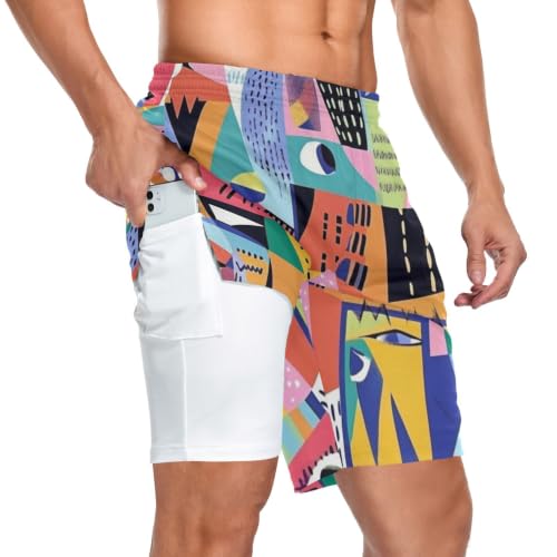 Short d'entraînement 2 en 1 homme avec cuissard intégré et passant pour serviette de sport