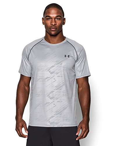 Under Armour Men's Tech Patterned T-Shirt, Steel /Stealth Gray, Large