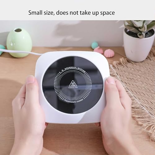 White Coffee Warmer for Desk Auto Shut Off, 3 Temp Settings, 1-8h Timer, Smart Coffee Mug Warmer, Electric Coffee Cup Warmer, USB Mug Warmer for Desk, Hot Tea, Coffee Warmer Plate for All Cups