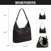 American Leather Co. Hudson Hobo Shoulder Bag for Women, Black, Soft Leather Purse, Modern Handbag with Zippered Main Compartment & Slip Pockets, Functional & Fashionable Handbags for Women