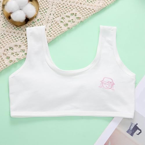 Girls Bras Cotton 9-17 Years Cotton Sports Bras for Girls Underwear for Girls Teen Strapless Bras for Girls Ages 12-14 Strapless Bras for Teens Preteen Bras Kids Bra 05# White 9 Years2