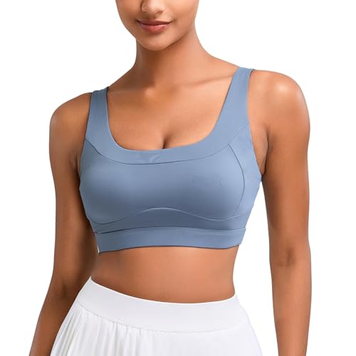 Image of High Impact Sports Bras for Women Running Bra Workout Bra U Back Sports Bra Scoop Neck Padded