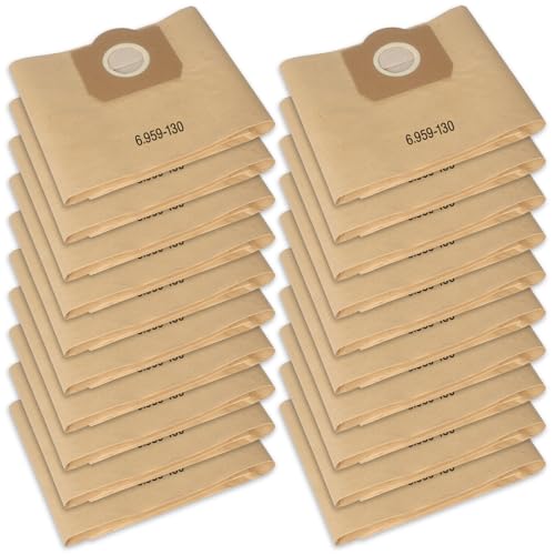 20 Pack WD3 Bags, Paper Filter Bags, Compatible with Karcher WD3 1629, MV3, A2201, A2204, A2554, A2604, for 6.959-130.0, Vacuum Cleaner Bags (WD3)