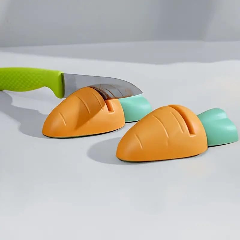 3Pcs Multifunctional Sharpening Stone Quick Sharpener Cute Carrot Mini Orange Kitchen Gadgets image 3