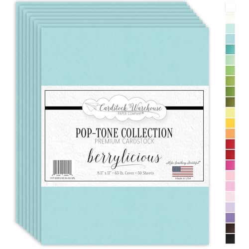 Cardstock Warehouse Pop Tone Berrylicious Blue Matte Premium-Kartonpapier, 21,6 x 27,9 cm, 29,5 kg, 175 g/m², 50 Blatt