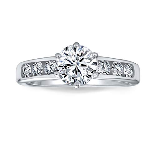 Bague solitaire en oxyde de zirconium 2CT, le cadeau de fiançailles idéal en argent
