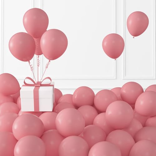 Image of KALOR Retro Pink Balloons,100 Pcs 5 Inch Blush Pink Latex Balloons for Balloon Garland Arch, Girl's Birthday Decoration, Wedding Party, Baby Shower Decorations