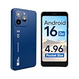AGM N2 Mini Telefono, Android 16 Go, Schermo HD 4,96" 4G, 3GB+32GB, IP54, Doppia SIM, Batteria 3000mAh, Adatto A Tutti, Whatsapp,Blu