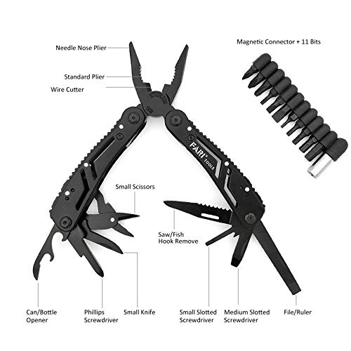 FARI Multitool Pliers, 21 In 1 Pocket Knife Folding Multi-tool Kit for Men and Women, Handy Gifts Pocket Tool for Backpacking, Camping, Hiking, Hunting, Fishing