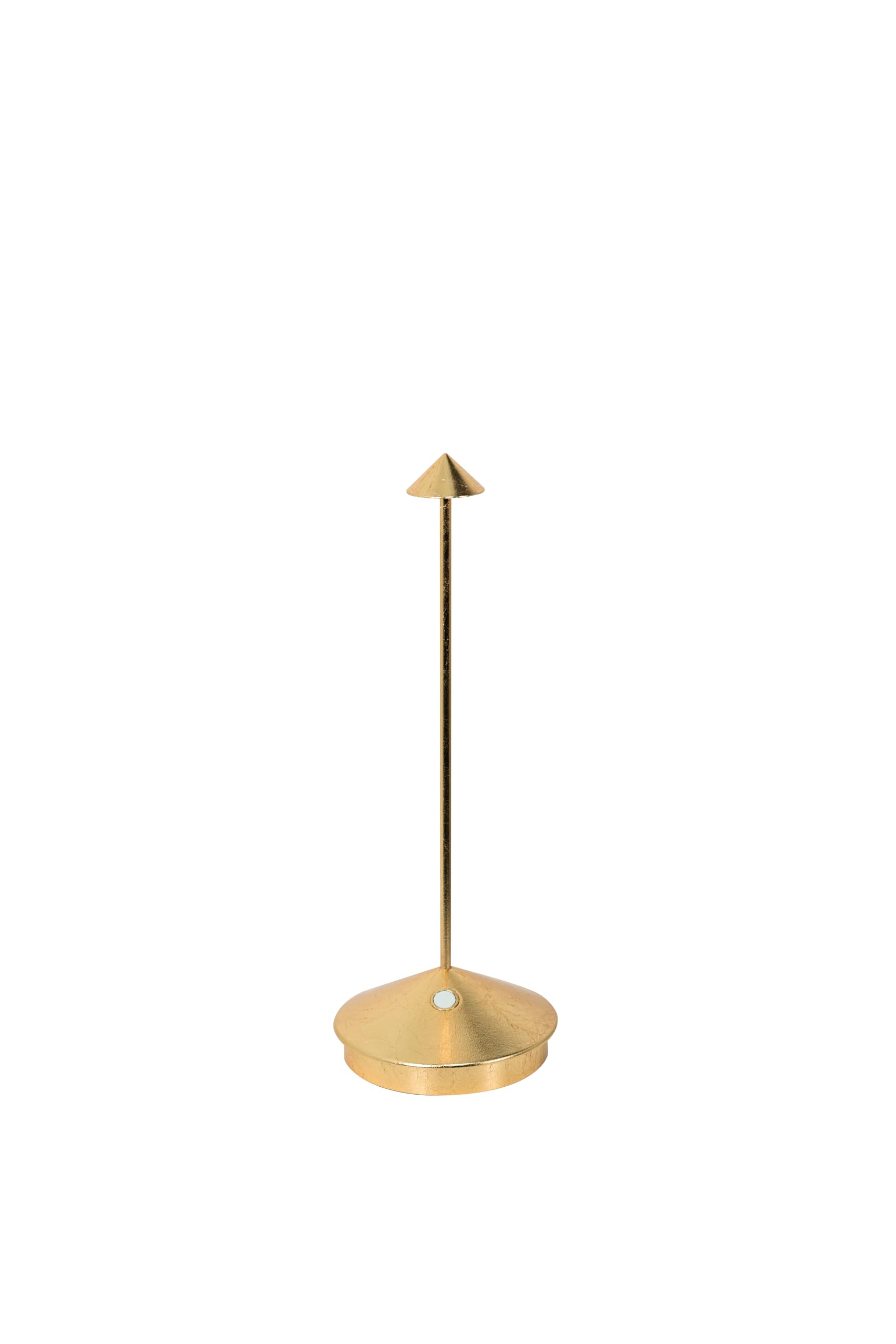 Zafferano, Pina Pro with Gold Colour Leaf, Rechargeable Cordless Table Lamp with Touch Controls, Usable as an Indoor Lamp, Dimmer, 2200-3000 K, Height 29 cm