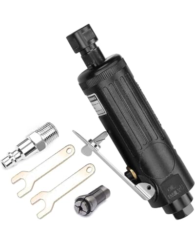 LithiCraft Pneumatic Straight Grinder 22000 RPM Professional Kit - Includes 1/4-inch and 1/8-inch chucks for precision grinding, polishing, and engraving