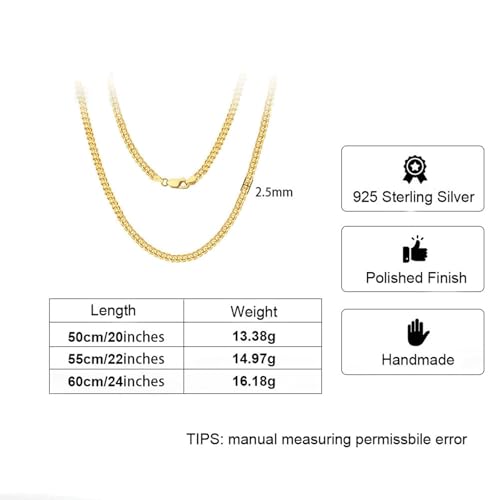 Collar Mujer Oro y Plata de Ley 925 2.5MM