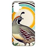 カリフォルニア ウズラとポピー イラスト カリウズラ スマホケース iPhone 16 Plus 用