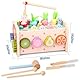 Montessori Spielzeug ab 1 Jahr, 9 in1 Kinderspielzeug Holzspielzeug Motorikspielzeug Hammerspiel Steckspiel Geschenk 12 Monate 2 3 Jahr Kinder Junge Mädchen Kleinkind Baby Lernspielzeug Motorikwürfel