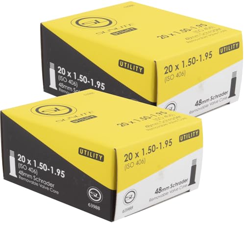 2 Pack Bike Tubes - 20x1.50-1.95 SV 48mm. BMX, Electric Bike, Youth Bike and More
