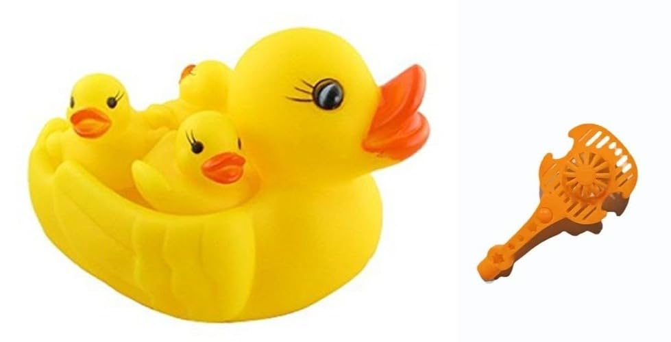 YOOKO® Duck Bathing Toy with Mini Guitar Toy Combo | 1 Duck Family BathTOY (4-in-1) + 1 Musical Guitar for Kids | Bath Time, Pretend Play & Creative Activity | Birthday Return Gift-image-35