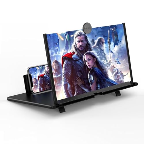 Homavit Amplificador de Pantalla de móvil, 14 Pulgadas HD Lupa para movil, Amplificador de Pantalla, para Todos los Smartphones, para Ver películas y Videos (Negro)
