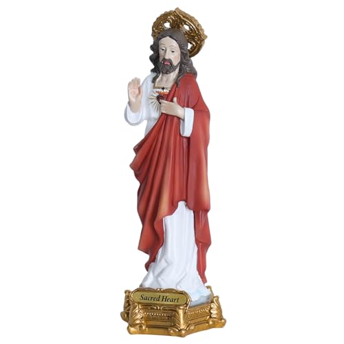 Estatua de Jesús Sagrado Corazón 8.8 pulg para decoración interior miniatura 4