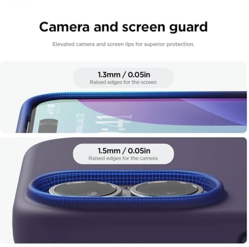 Image of Premium Liquid Silicone Case for iPhone 14 - Slim Full Body Protective Back Cover with Soft Microfiber Lining, Anti-Slip Grip Scratch Resistant Phone Case (Deep Purple)