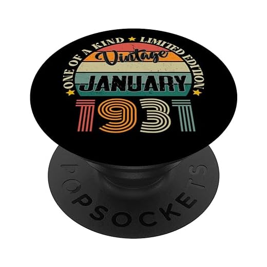 94 Años Vintage Enero 1931 94 Cumpleaños Retro PopSockets PopGrip Intercambiable