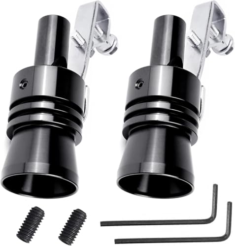 Car Turbo Whistle 2PCS Aluminum Alloy Universal Turbo Sound Exhaust Muffler Pipe Whistle for Cars Motorcycle XL (2pcs Black)