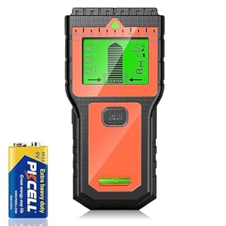 Rilevatore Tubi e Cavi Elettrici - Scanner Multifunzione con Display LCD e Allarme Sonoro, Rilevatore di Fili per Legno, Cavi AC, Metallo, Travetti e Tubi, Arancione