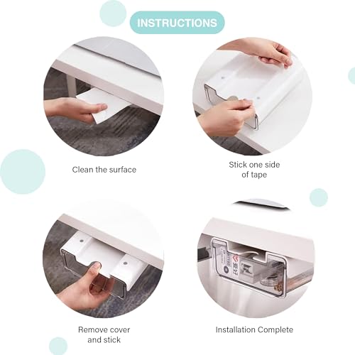 Image of oddpod Under Desk Hidden Plastic Drawer Organizer /Sliding Self-Adhesive Attachable Hidden Table Storage Tray for Office, Home & School - Medium
