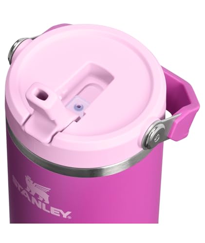 Image of STANLEY IceFlow 2.0 Flip Straw Tumbler with Handle 30 oz | Twist On Lid and Flip Up Straw | Leakproof Water Bottle | Insulated Stainless Steel | BPA-Free | Dark Blossom