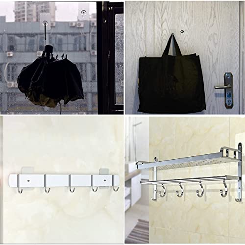 Image of Pack of 10 Stainless Steel, PVC, ABS Nail Free Seamless Adhesive Non-Trace No Drilling Installation Hanging, Waterproof Screws Wall Hook (Transparent)