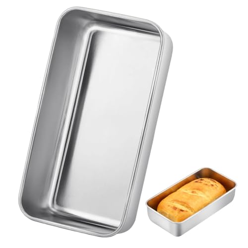 RANJIMA Stampo per pane grande, 33 x 15 x 6 cm, in acciaio inox, antiaderente, per torte, pane e toast, rettangolare