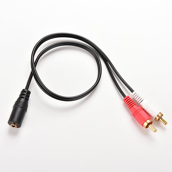 Generico Adattatore Stereo Jack Femmina Audio Cavo 2 RCA Maschio 30cm 3.5 mm Aux per TV, Stereo, Casse