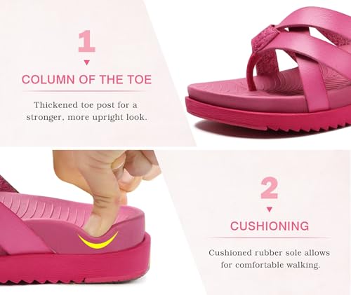 Image of KuaiLu Womens Dressy Orthotic Flip Flops Trendy Comfortable Cushion Recovery Walking Criss Cross Thong Sandals Lightweight Yoga Foam Summer Slides with Plantar Fasciitis Arch Support
