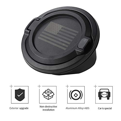 JeCar Gas Tank Cover Aluminum Alloy Fuel Filler Door Cover Compatible with Jeep Wrangler 2018-2024 JL & Unlimited, US Flag