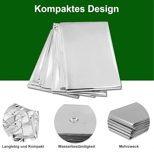 MEETSWEET Emergency Rescue Blanket Outdoor Survival Blanket Waterproof, Windproof, Warm, Sunscreen Lightweight and Portable Suitable for First Aid Bags and Outdoor Camping (Silver 8pcs) - Image 6