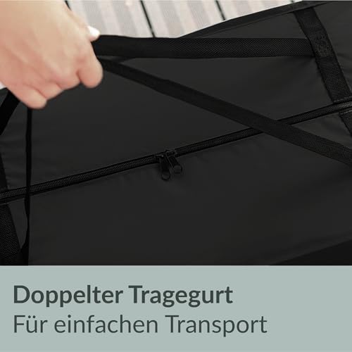 Chefarone Schutzhülle für Auflagen (125 x 50 x 32 cm) - Wasserabweisende Gartenpolster Aufbewahrung Tasche mit Tragegriff - 250D Polyester - inklusive Aufbewahrungsbeutel