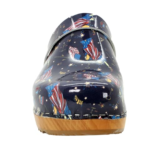 Image of Bjork Maja Wood Open Back Leather Clogs