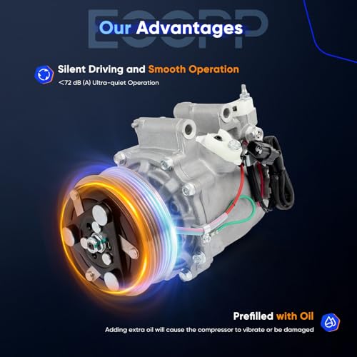 Image of ECCPP AC Compressor 2012-2015 for Honda Civic 1.8L for Acura ILX 2.0L | Fast Cooling A /C Compressor with Clutch