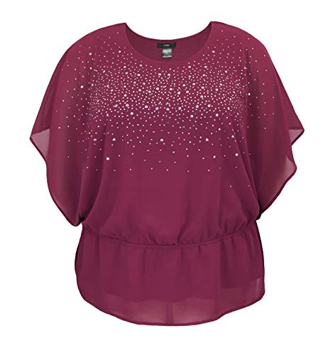 LEEBE Women's Elastic Waist Chiffon Poncho (Small-5X)