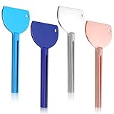 TIESOME 4 Stücke Tubenquetscher, Edelstahl Tubenausdrücker für Zahnpasta Haarfärbemittel Kosmetik Metall Tubenpresse, Küche, Bad, Studio (Blau, Dunkelviolett, Roségold, Silber)