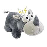 CneeeeeB Squeaky Dog Toy Cute Chew Toys with Crinkle Paper Durable Hours of Fun for Small Puppy Middle and Large Dogs Stuffed Toys Rhinoceros