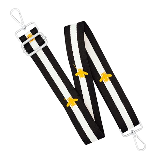 Image of chushui Silver Hardware Purse Strap,Replacement Crossbody Adjustable Shoulder Strap for Handbag Bag(Bee-Black And White Stripes)