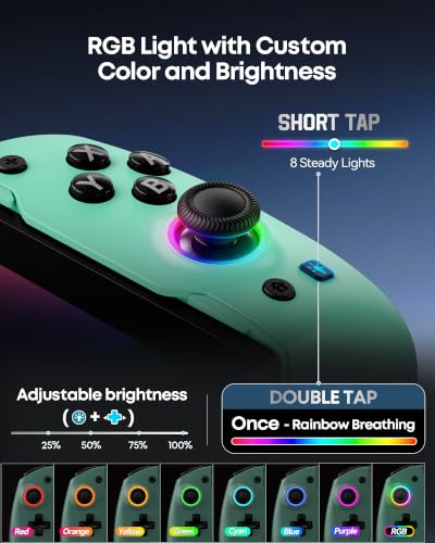 Image of OIVO VGA DESIGN Switch Controller Handheld for 1 /2 /OLED, Ergonomic Grip Stretch Joypad for SW Console, Wireless Controller with TMR Joysticks, RGB Lighting, Turbo, 4 Macros & Card Slot