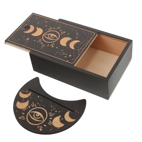 SUPVOX 1 Set Tarot Card Box Divination Deck Oracle Reading Vintage Tarot Card Case Tarot Cards Tarot Case Tarot Card Holders Tarot Card Rack Tarot Card Display Brackets Wooden Black
